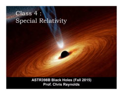 Class 4 : Special Relativity