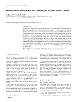 Detailed visual observations and modelling of the