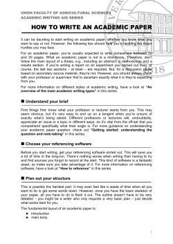 HOW TO WRITE AN ACADEMIC PAPER