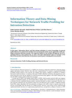 Information Theory and Data-Mining Techniques for Network Traffic
