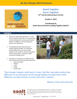 Be the Change 2013 Summary