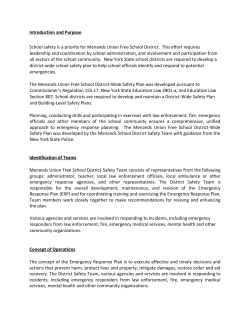 Introduction and Purpose School safety is a priority for Menands