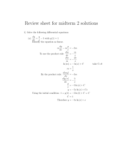 Review sheet for midterm 2 solutions
