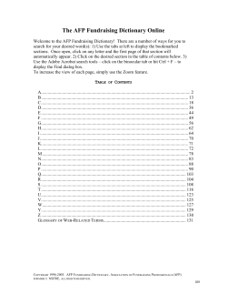 The AFP Fundraising Dictionary Online