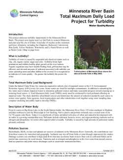 Minnesota River TMDL Project for Turbidity