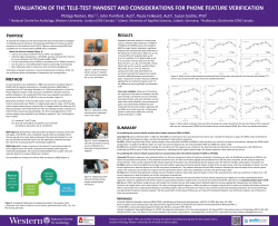 evaluation of the tele-test handset and considerations for phone