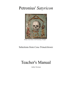 Petronius` Satyricon Teacher`s Manual
