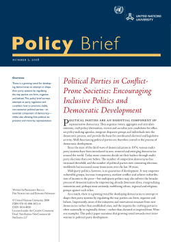 Political Parties in Conflict Prone Societies: Encouraging Inclusive