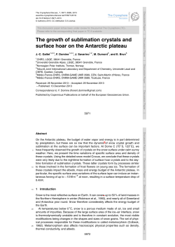The growth of sublimation crystals and surface hoar on the