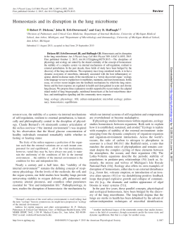 Homeostasis and its disruption in the lung microbiome - AJP-Lung