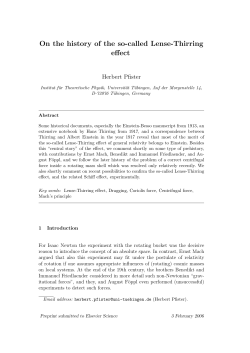 On the history of the so-called Lense-Thirring effect - Philsci