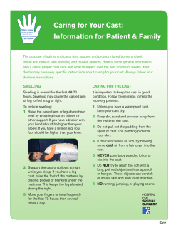 Caring for Your Cast - Hospital for Special Surgery