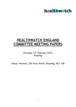 HEALTHWATCH ENGLAND COMMITTEE MEETING PAPERS