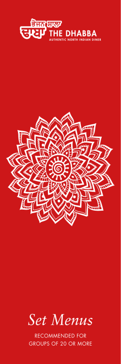 Set Menus - The Dhabba