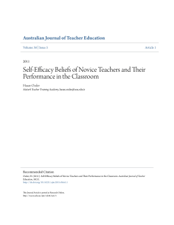 Self-Efficacy Beliefs of Novice Teachers and
