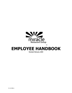 Handbook DD March 09 - Miracle Restaurant Group