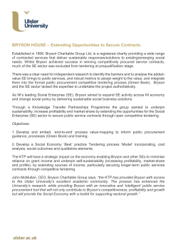BRYSON HOUSE &ndash; Extending Opportunities to