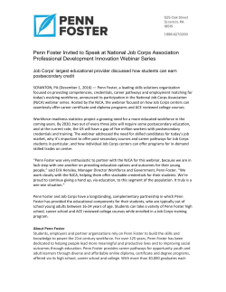 Penn Foster Invited to Speak at National Job Corps Association