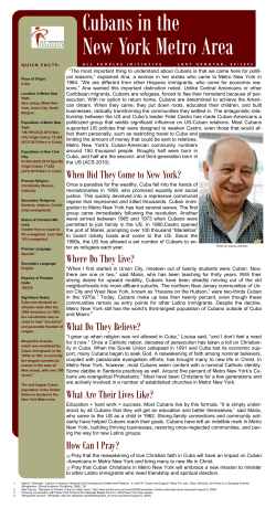 Cubans in the New York Metro Area