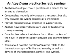 As I Lay Dying multiple-choice Socratic seminar