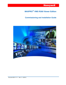 MAXPRO VMS R300 Viewer Edition Commissioning and Installation