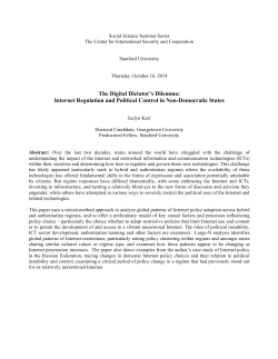 The Digital Dictator`s Dilemma - Center for International Security and