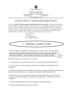 Literature Review: Synthesizing Multiple Sources