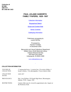 Haworth, Paul Leland. - Indiana Historical Society
