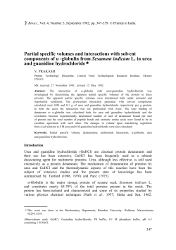 Partial specific volumes and interactions with solvent
