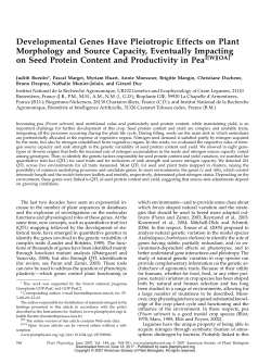 Developmental Genes Have Pleiotropic Effects