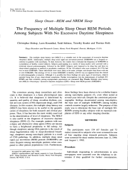 The Frequency of Multiple Sleep Onset REM Periods Among