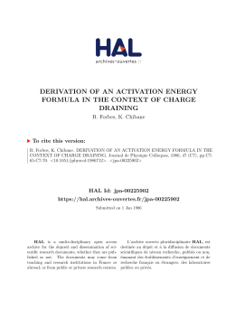 derivation of an activation energy formula in the context of