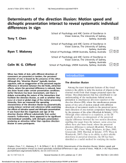 Determinants of the direction illusion: Motion speed and dichoptic