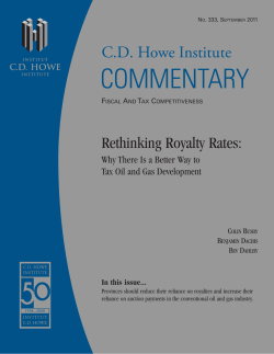 C.D. Howe Institute Rethinking Royalty Rates: