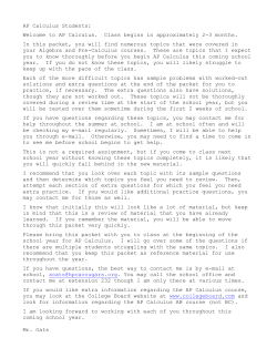 AP Calculus Students: