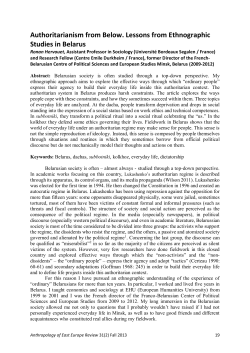 Authoritarianism from Below. Lessons from