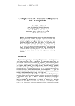 Creating Requirements &ndash; Techniques and Experiences in the