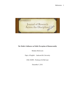 The Media`s Influence on Public Perceptions of Homosexuality