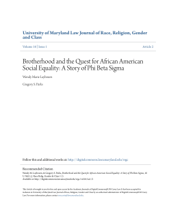 Brotherhood and the Quest for African American Social Equality: A