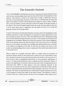 The Scientific Outlook