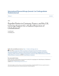 Populist Parties in Germany, France, and the UK: Growing Support