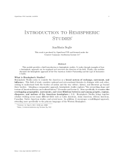 Introduction to Hemispheric Studies