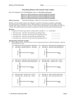 Describing Motion with Velocity-Time Graphs