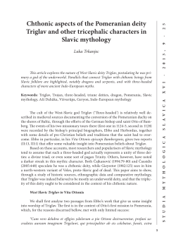 Chthonic aspects of the Pomeranian deity Triglav and other
