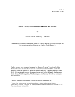 Process Tracing - Peace Research Institute Oslo