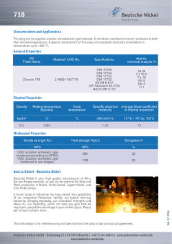 Characteristics and Applications Best in Nickel &ndash; Deutsche Nickel