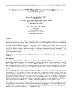 Developmental Assets Model of High Risk Behaviors