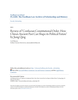 "Confucian Constitutional Order: How China&acirc;&bull;Žs Ancient Past Can