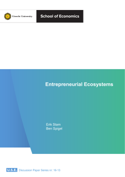 Entrepreneurial Ecosystems