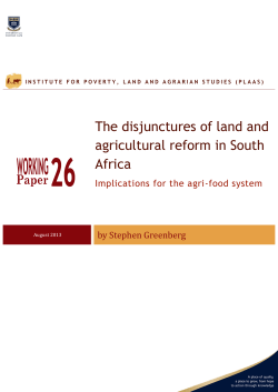 The disjunctures of land and agricultural reform in South Africa